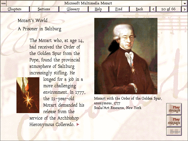 Microsoft Multimedia Mozart: The Dissonant Quartet Interface (1995)